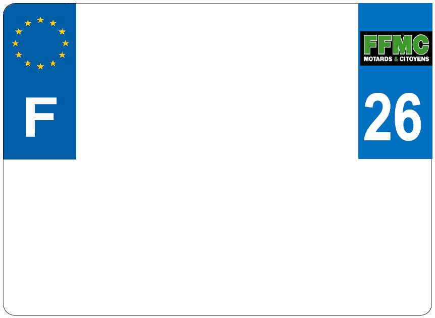 Plaques d'immatriculation: à l'avant et plus grandes 6 plaque voiture A PERSONNALISER FFMC07