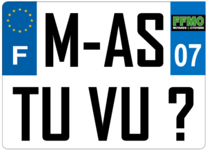 MANIF contre la motophobie: Il est l'heure de déconfiner notre colère! 4 plaque voiture M AS TU VU FFMC07