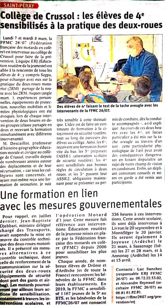 ERJ au collège de St PERAY 4 article erj st peray 1