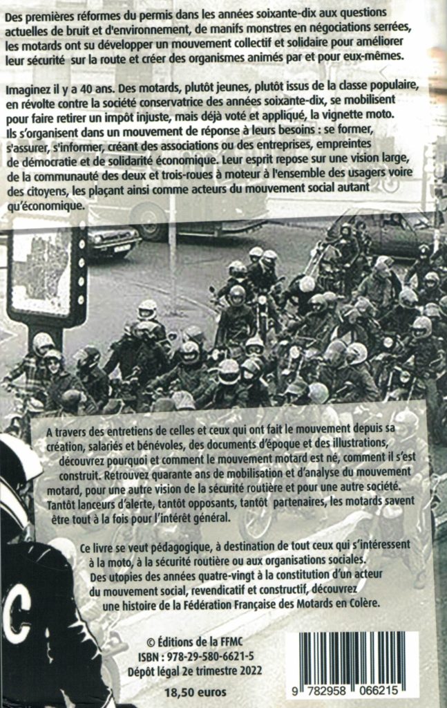 Le livre des 40 ans d'histoire du mouvement motard en France est (enfin) dispo ! 2 livre dos