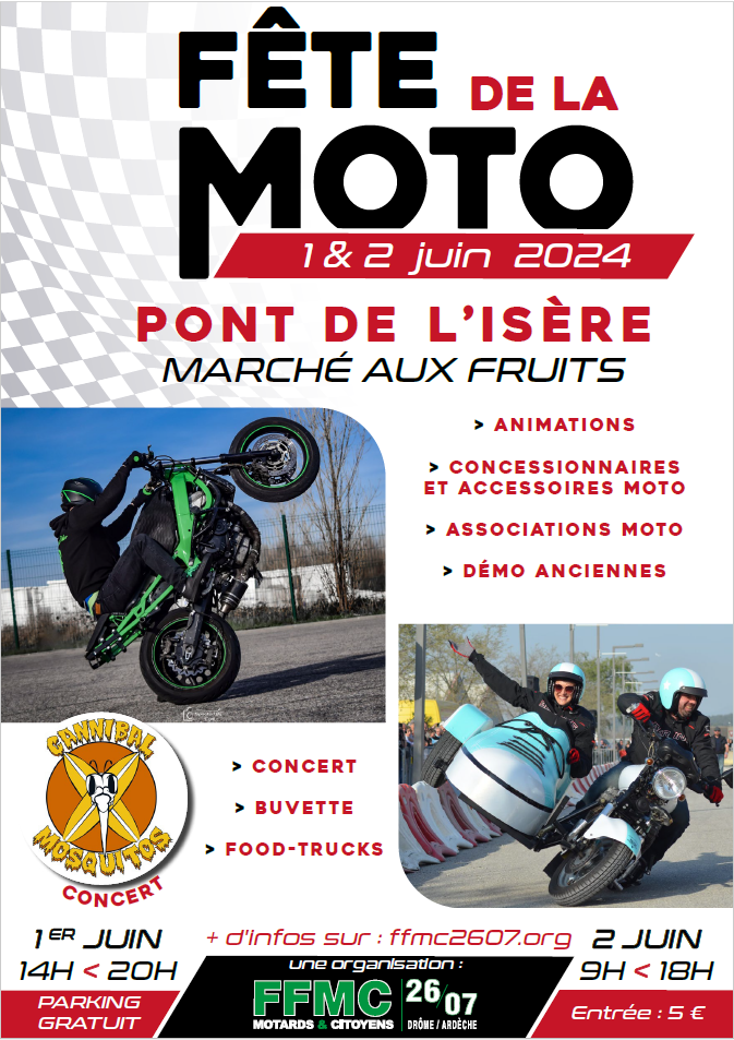 Fête de la moto de la FFMC26/07 1 affiche fdlm
